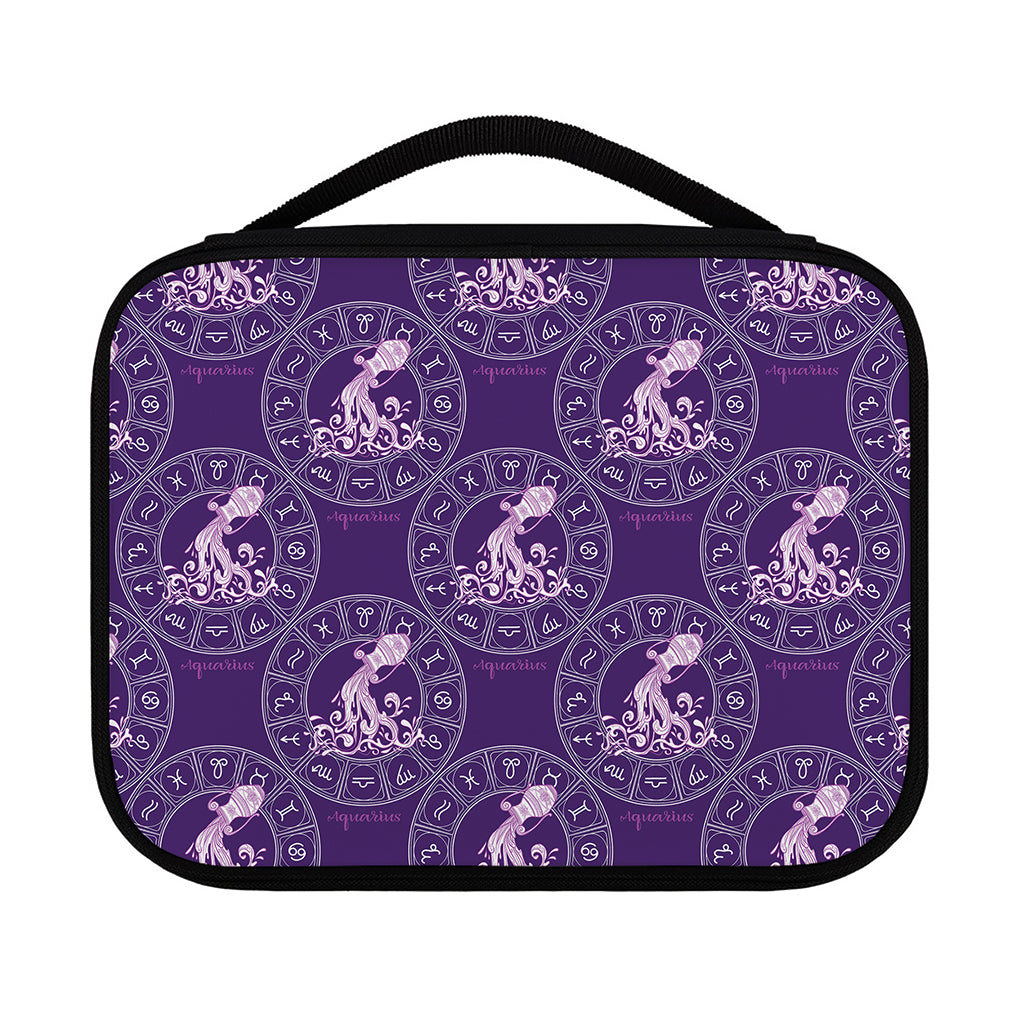 Purple Aquarius Zodiac Pattern Print Classic Bible Case