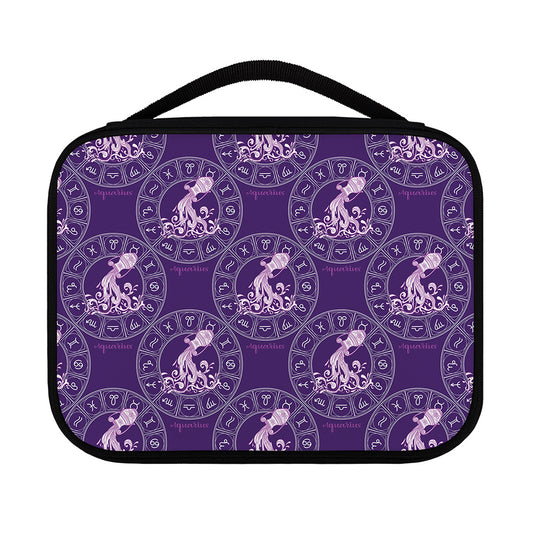 Purple Aquarius Zodiac Pattern Print Classic Bible Case