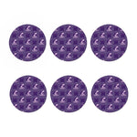 Purple Aquarius Zodiac Pattern Print Coaster Set