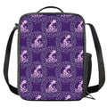 Purple Aquarius Zodiac Pattern Print Crossbody Lunch Bag