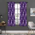 Purple Aquarius Zodiac Pattern Print Grommet Curtain Panels