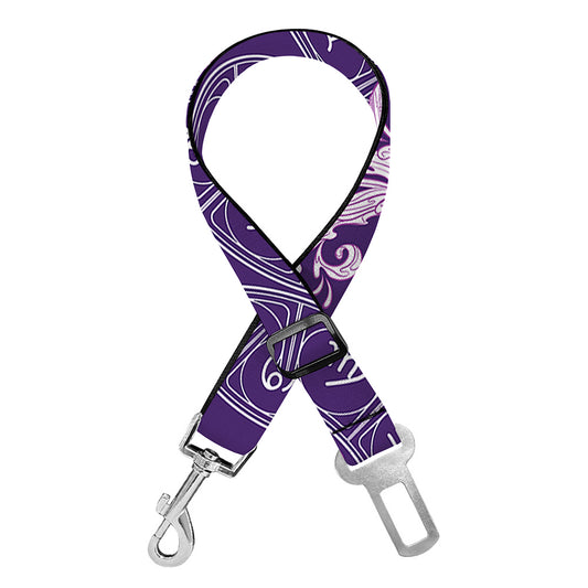Purple Aquarius Zodiac Pattern Print Dog Seat Belt