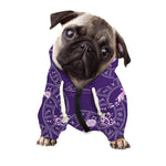 Purple Aquarius Zodiac Pattern Print Dog Zip Up Hoodie
