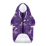 Purple Aquarius Zodiac Pattern Print Dog Zip Up Hoodie