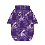 Purple Aquarius Zodiac Pattern Print Dog Zip Up Hoodie