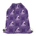 Purple Aquarius Zodiac Pattern Print Drawstring Bag