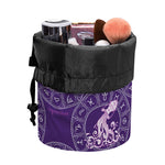 Purple Aquarius Zodiac Pattern Print Drawstring Makeup Bag