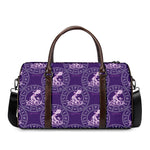 Purple Aquarius Zodiac Pattern Print Duffle Bag