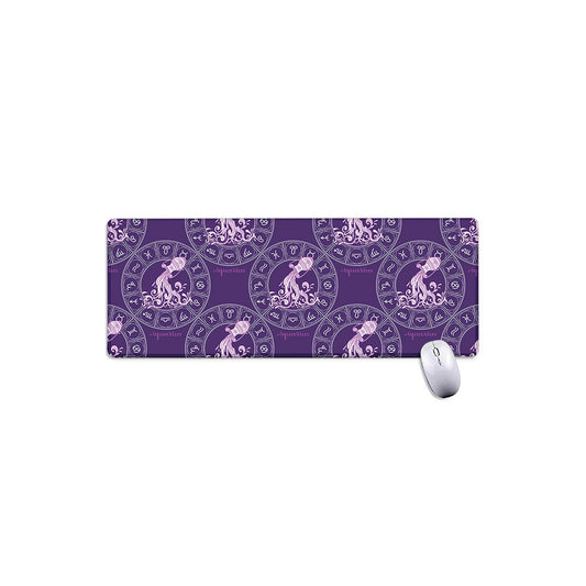 Purple Aquarius Zodiac Pattern Print Extended Mouse Pad
