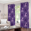 Purple Aquarius Zodiac Pattern Print Extra Wide Grommet Curtains