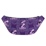 Purple Aquarius Zodiac Pattern Print Fanny Pack
