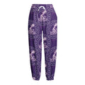 Purple Aquarius Zodiac Pattern Print Fleece Lined Knit Pants