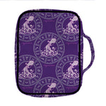 Purple Aquarius Zodiac Pattern Print Front Pocket Bible Bag