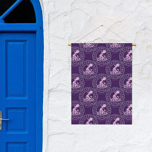 Purple Aquarius Zodiac Pattern Print Garden Flag