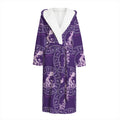 Purple Aquarius Zodiac Pattern Print Hooded Bathrobe