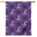 Purple Aquarius Zodiac Pattern Print House Flag