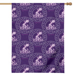 Purple Aquarius Zodiac Pattern Print House Flag