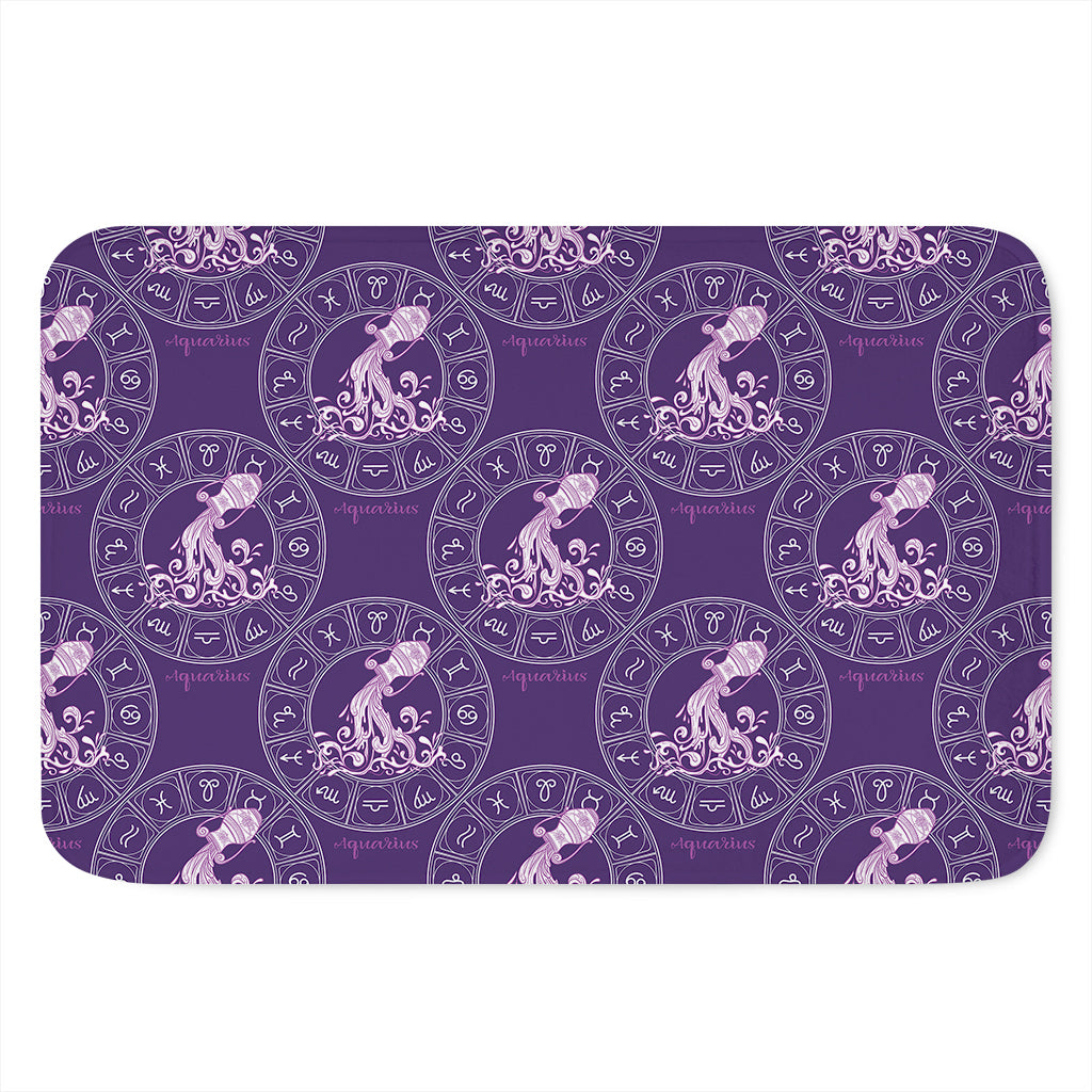 Purple Aquarius Zodiac Pattern Print Indoor Door Mat