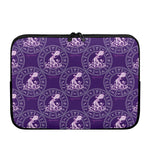 Purple Aquarius Zodiac Pattern Print Laptop Sleeve