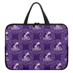 Purple Aquarius Zodiac Pattern Print Laptop Sleeve With Handle