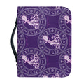 Purple Aquarius Zodiac Pattern Print Leather Bible Cover