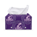 Purple Aquarius Zodiac Pattern Print Leather Tissue Box Cover