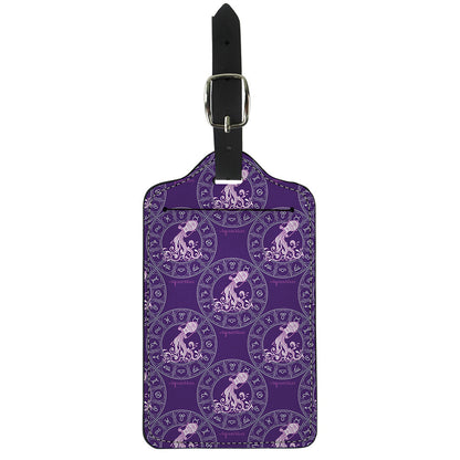Purple Aquarius Zodiac Pattern Print Luggage Tag