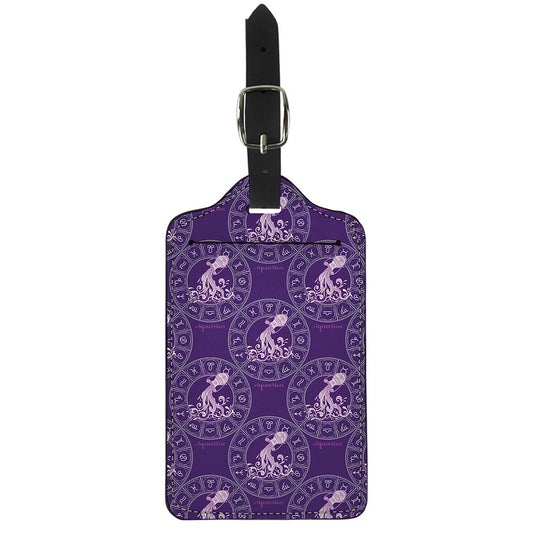 Purple Aquarius Zodiac Pattern Print Luggage Tag
