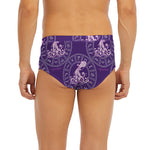 Purple Aquarius Zodiac Pattern Print Men's Briefs