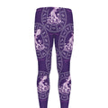 Purple Aquarius Zodiac Pattern Print Men's Leggings