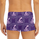 Purple Aquarius Zodiac Pattern Print Men's Short Boxer Briefs