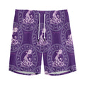 Purple Aquarius Zodiac Pattern Print Men's Athletic Shorts