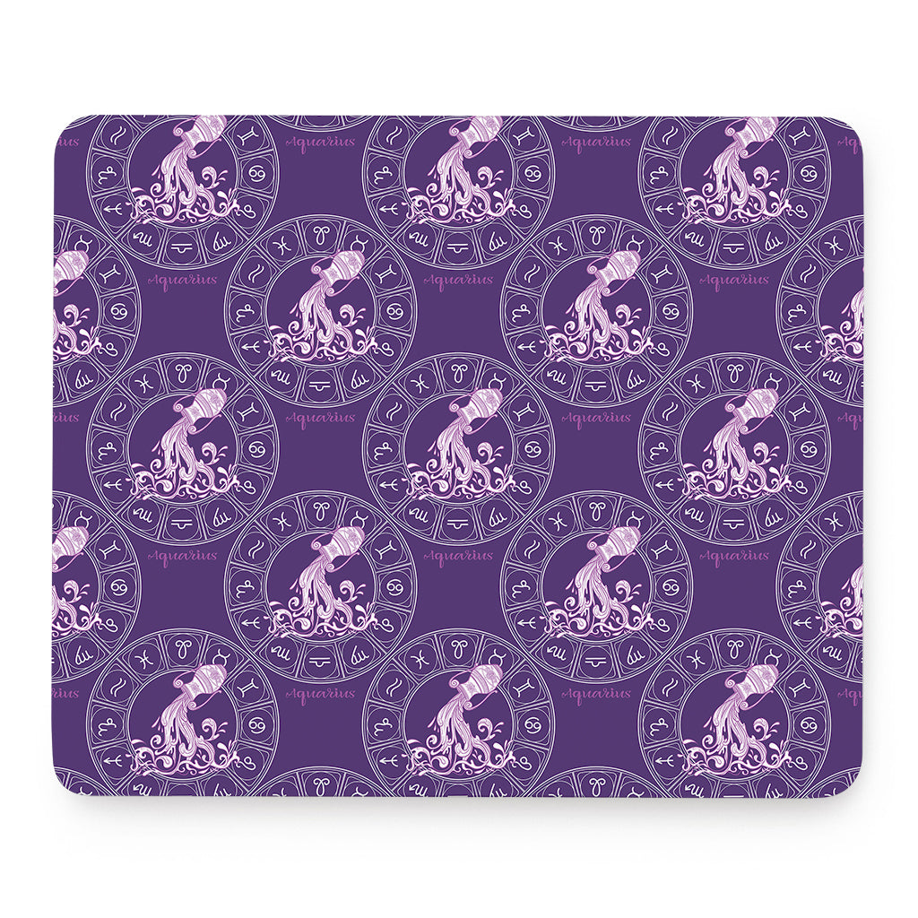 Purple Aquarius Zodiac Pattern Print Mouse Pad