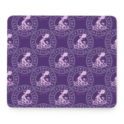 Purple Aquarius Zodiac Pattern Print Mouse Pad