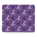 Purple Aquarius Zodiac Pattern Print Mouse Pad