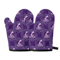 Purple Aquarius Zodiac Pattern Print Oven Mitts