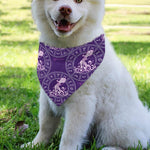 Purple Aquarius Zodiac Pattern Print Over The Collar Dog Bandana