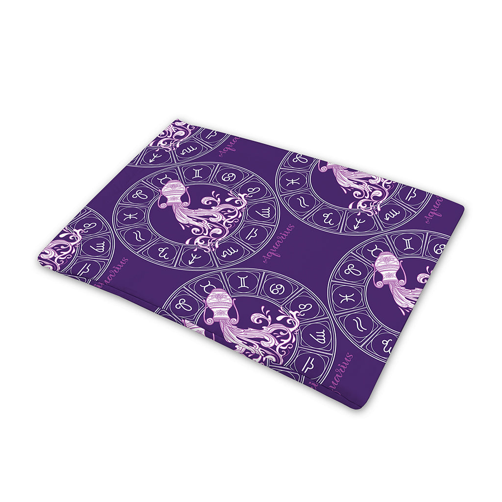 Purple Aquarius Zodiac Pattern Print Pet Cooling Mat Cover