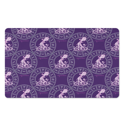 Purple Aquarius Zodiac Pattern Print Polyester Doormat