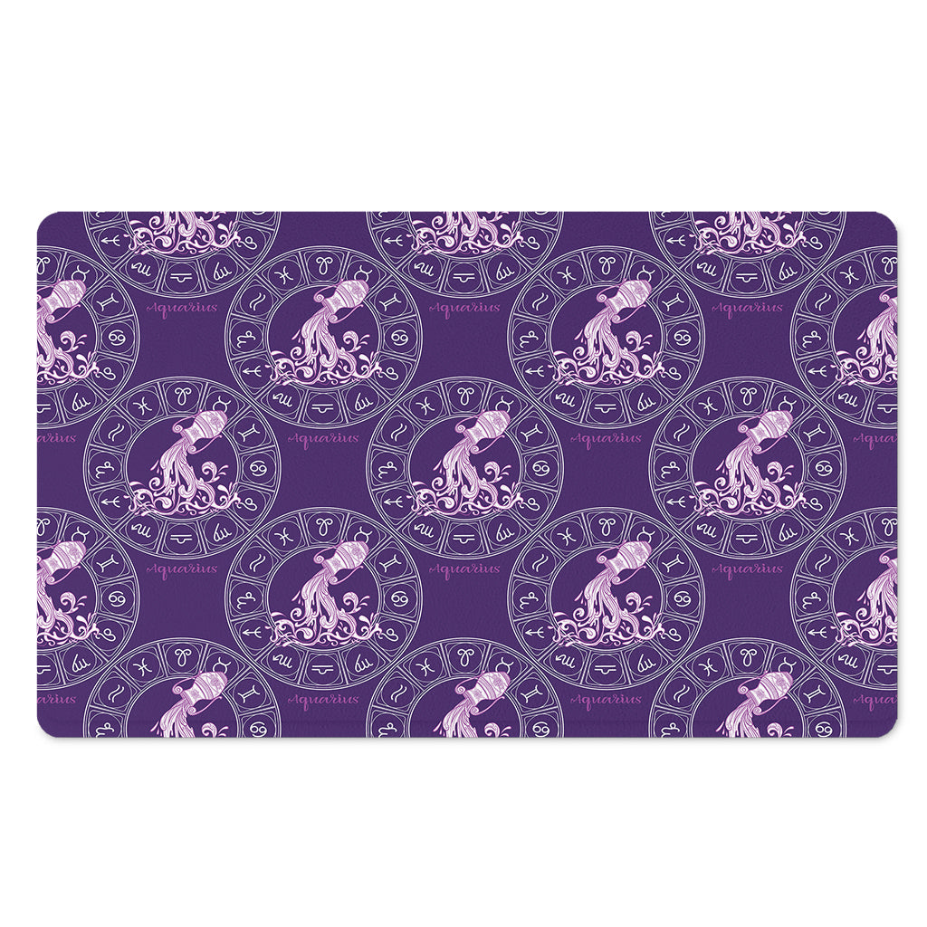 Purple Aquarius Zodiac Pattern Print Polyester Doormat