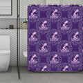 Purple Aquarius Zodiac Pattern Print Polyester Shower Curtain