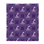 Purple Aquarius Zodiac Pattern Print Polyester Shower Curtain