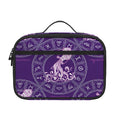 Purple Aquarius Zodiac Pattern Print Portable Lunch Bag