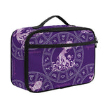 Purple Aquarius Zodiac Pattern Print Portable Lunch Bag