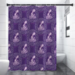 Purple Aquarius Zodiac Pattern Print Premium Shower Curtain