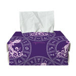 Purple Aquarius Zodiac Pattern Print Rectangle Tissue Box Cover