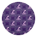 Purple Aquarius Zodiac Pattern Print Round Blanket