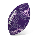 Purple Aquarius Zodiac Pattern Print Rugby Ball