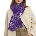 Purple Aquarius Zodiac Pattern Print Scarf