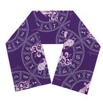 Purple Aquarius Zodiac Pattern Print Scarf